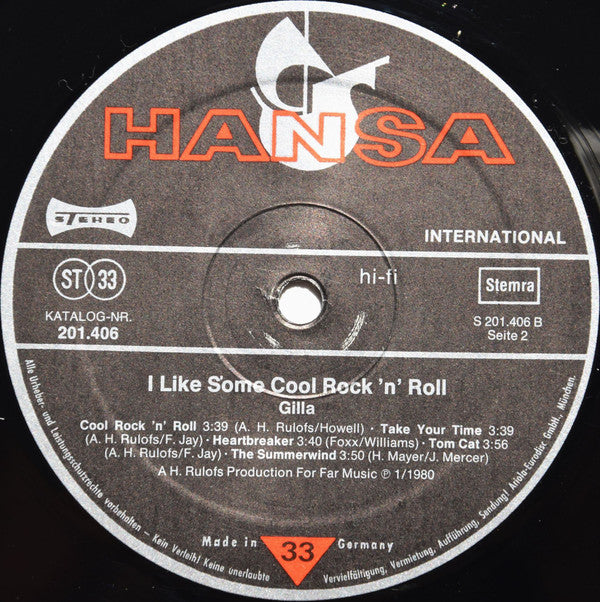 Gilla -I Like Some Cool Rock 'n' Roll
