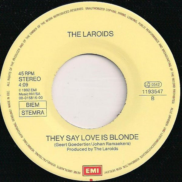 The Laroids -Too Soon To Know / They Say Love Is Blonde