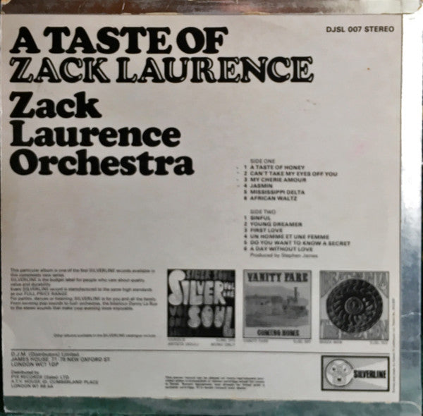 Zack Laurence Orchestra* -A Taste Of Zack Laurence