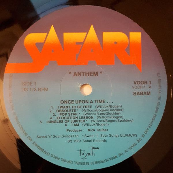 Toyah (3) -Anthem