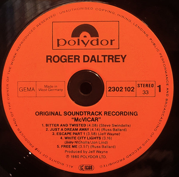 Roger Daltrey -McVicar (Original Soundtrack Recording)