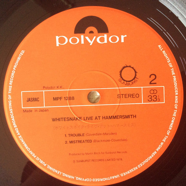 Whitesnake -Live At Hammersmith