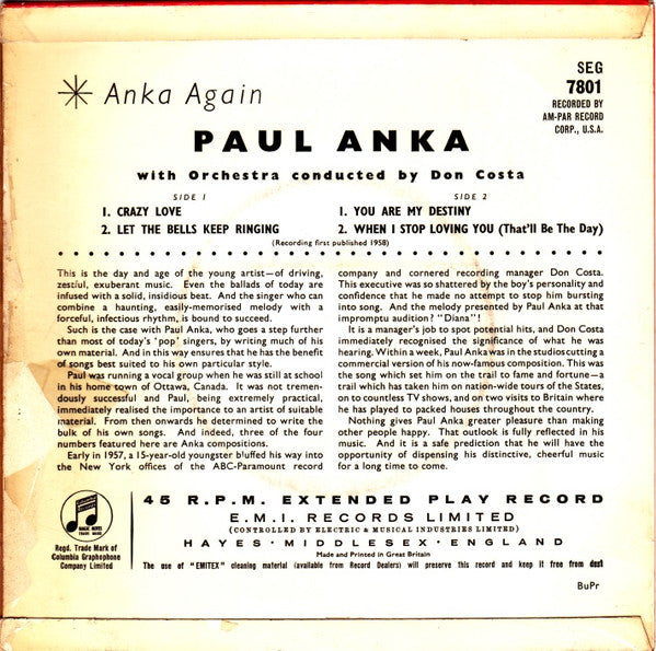 Paul Anka -Anka Again