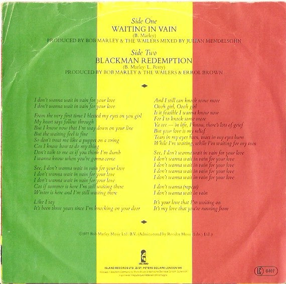 Bob Marley & The Wailers -Waiting In Vain
