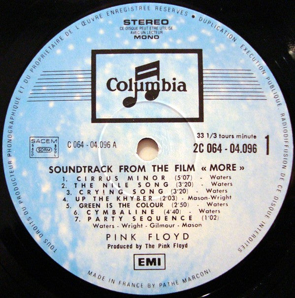The Pink Floyd* -Soundtrack From The Film "More"