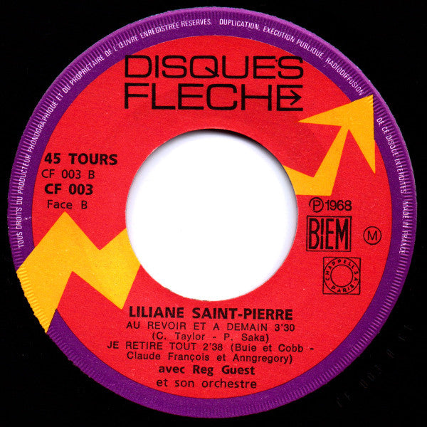 Liliane Saint Pierre* -N° 2 - J'entends Une Symphonie / Le Brouillard Est Tombé Sur La Ville / Au Revoir Et A Demain / Je Retire Tout