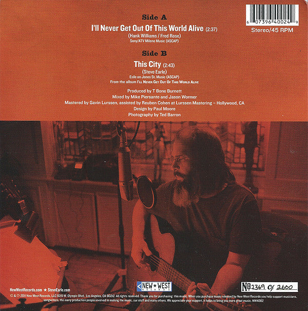 Steve Earle -I'll Never Get Out Of This World Alive