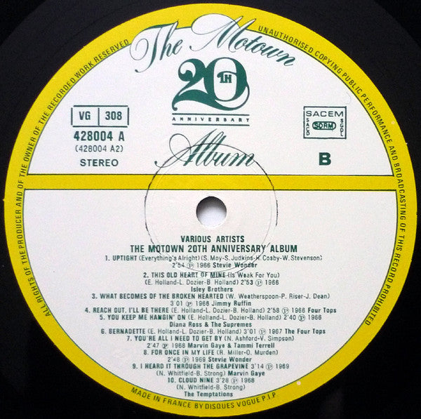 Various - The Motown 20th Anniversary Album