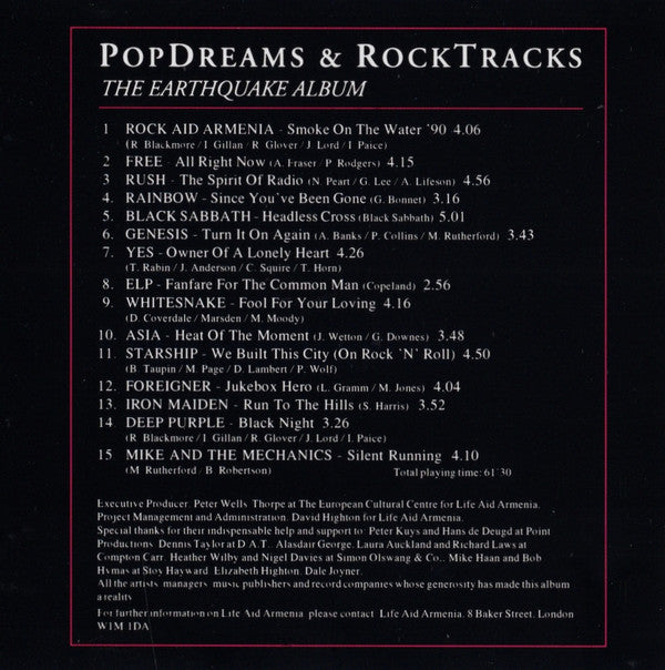 Various -Popdreams & Rocktracks - The Earthquake Album