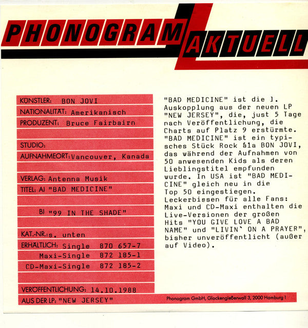 Bon Jovi - Bad Medicine