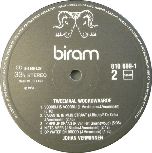 Johan Verminnen -Tweemaal Woordwaarde