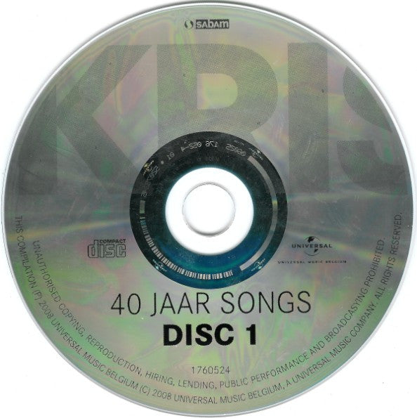 Kris De Bruyne -40 Jaar Songs
