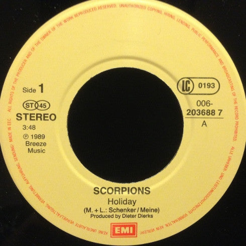 Scorpions -Holiday 1990 Single Edit