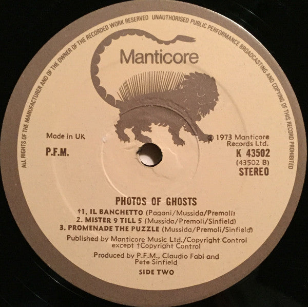 Premiata Forneria Marconi -Photos Of Ghosts