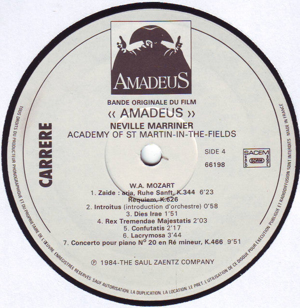 Neville Marriner*, Academy Of St. Martin-in-the-Fields* -Amadeus (Bande Originale Du Film)