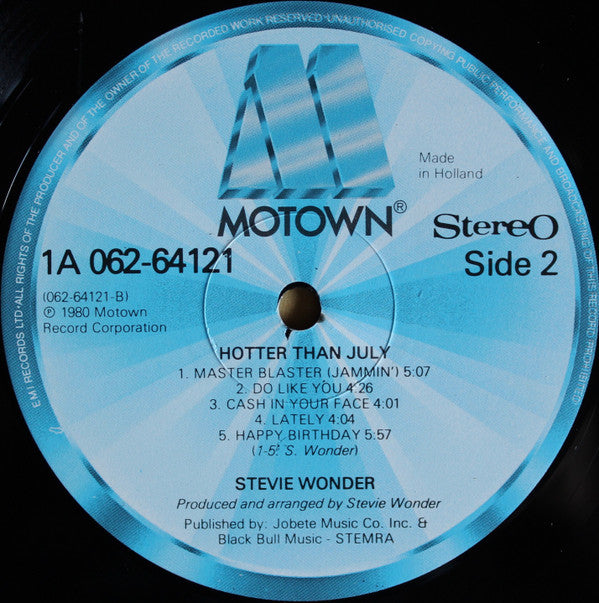 Stevie Wonder -Hotter Than July