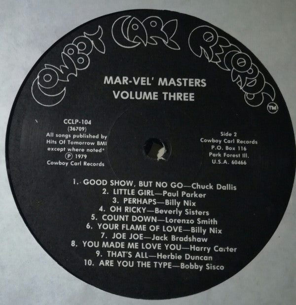 Various -Mar-Vel' Masters Volume 3: Rock & Roll, Rockabilly, Country Rock