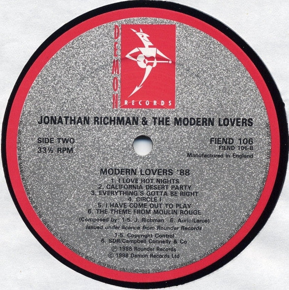 Jonathan Richman & The Modern Lovers -Modern Lovers 88