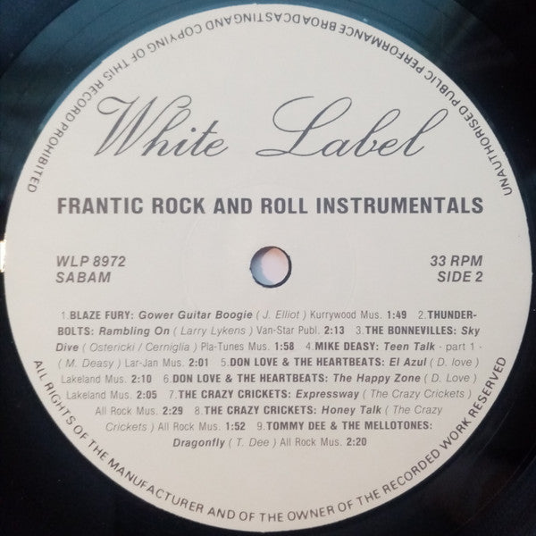 Various - Frantic Rock &amp; Roll Instrumentals