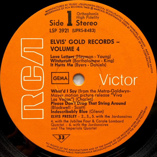 Elvis Presley - Elvis' Gold Records - Volume 4