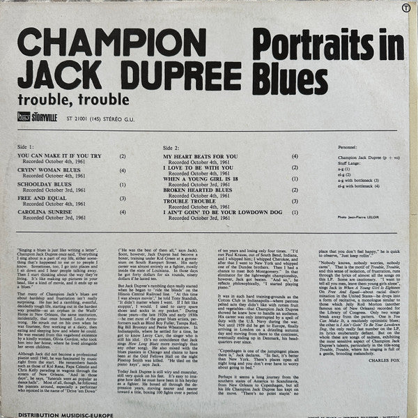 Champion Jack Dupree - Portraits In Blues
