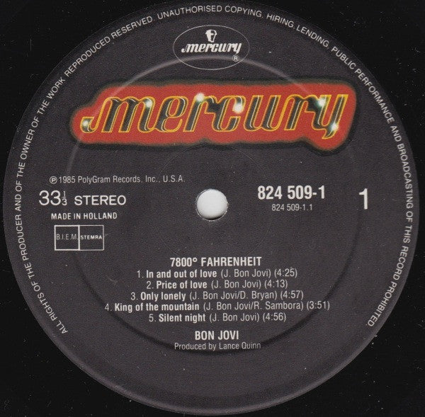 Bon Jovi -7800° Fahrenheit
