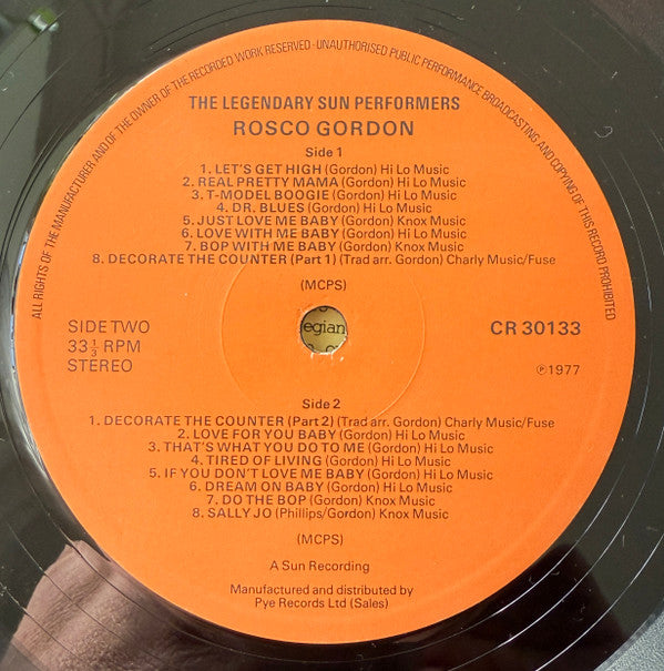 Rosco Gordon - The Legendary Sun Performers