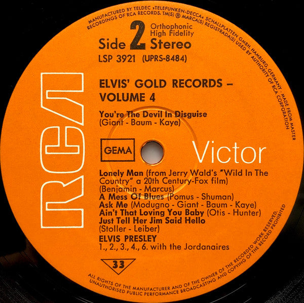 Elvis Presley - Elvis' Gold Records - Volume 4