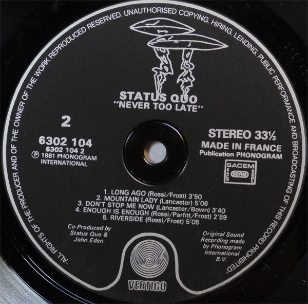 Status Quo -Never Too Late