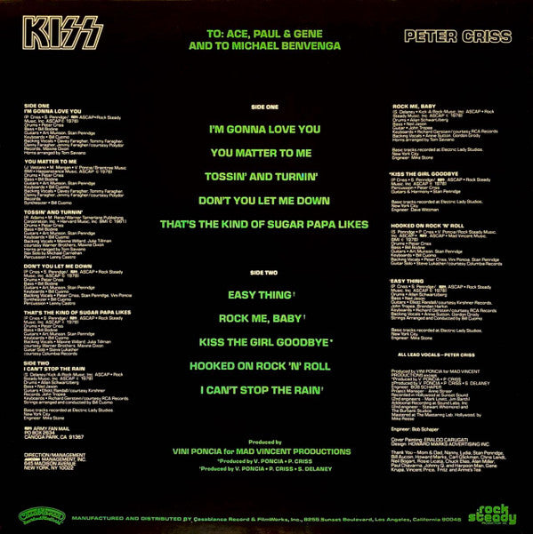 Kiss, Peter Criss -Peter Criss