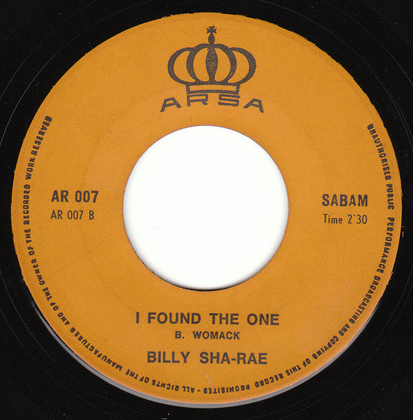 Billy Sha-Rae -Do It / I Found The One