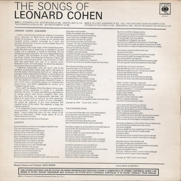 Leonard Cohen - Songs Of Leonard Cohen