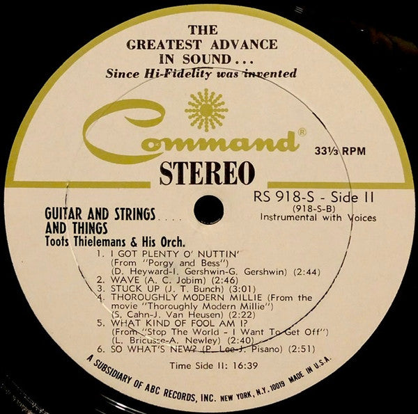 Toots Thielemans And His Orchestra -Guitar And Strings . . . And Things