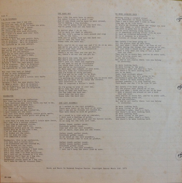 The Kinks -The Kinks Present Schoolboys In Disgrace