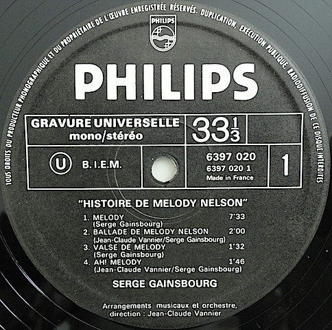 Serge Gainsbourg -Histoire De Melody Nelson