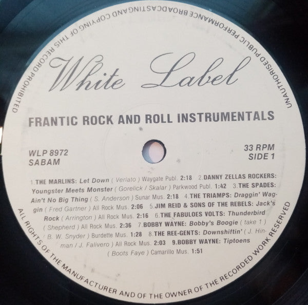 Various - Frantic Rock &amp; Roll Instrumentals