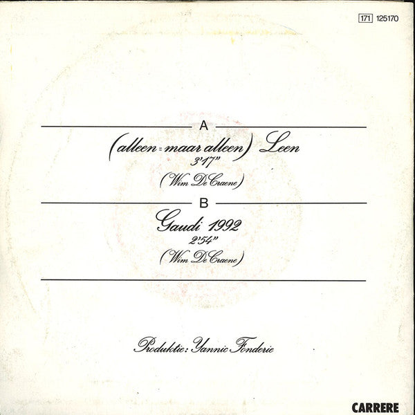 Wim De Craene -(Alleen = Maar Alleen) Leen