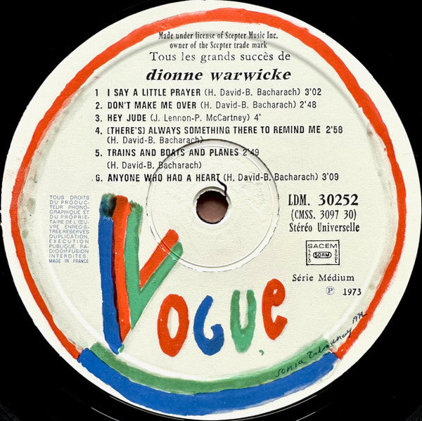 Dionne Warwicke* -Les Grands Succes De Dionne Warwicke
