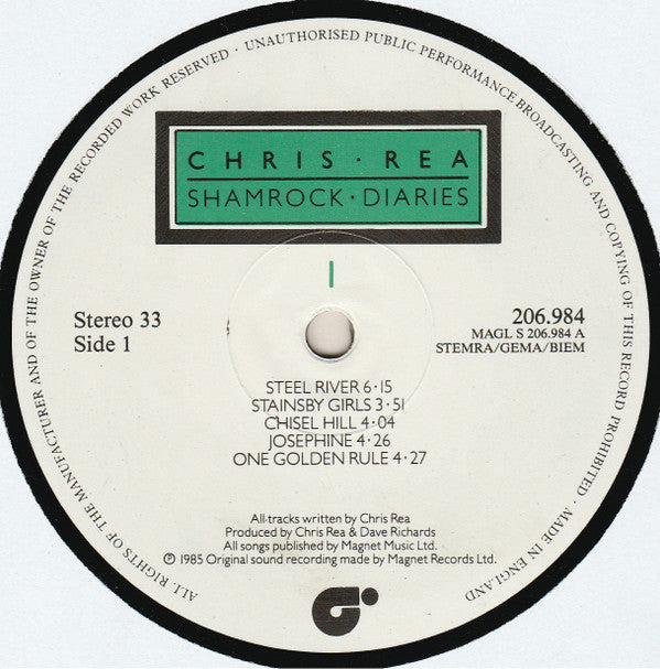 Chris Rea -Shamrock Diaries