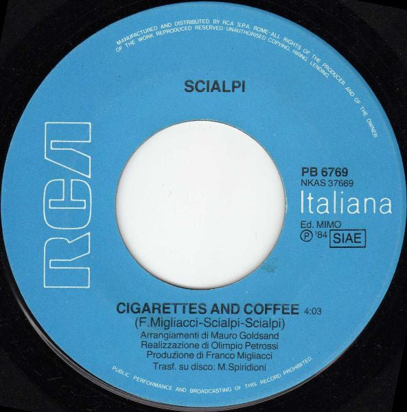 Scialpi -Cigarettes And Coffee / Pioggia