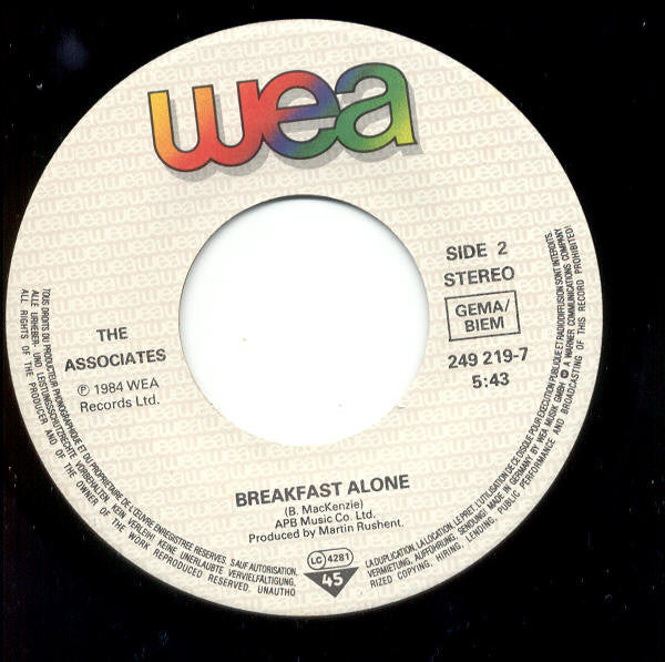 The Associates -Breakfast