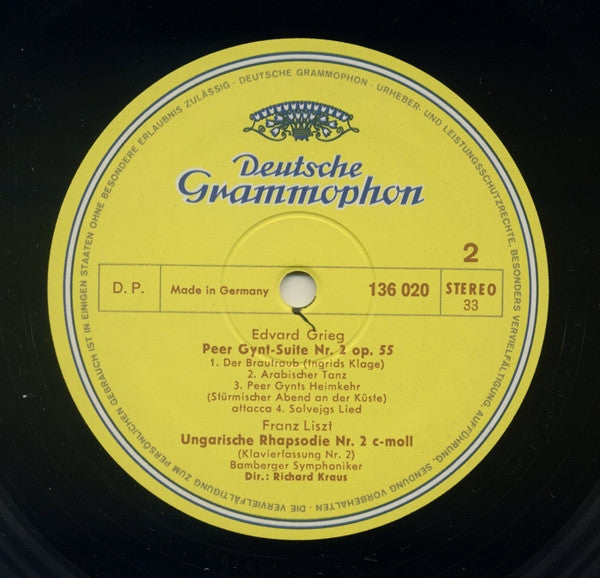 Liszt*, Grieg* - Bamberger Symphoniker, Richard Kraus - Ungarische Rhapsodien Nr. 1 Und Nr. 2 / Peer-Gynt-Suiten Nr. 1 Und Nr. 2