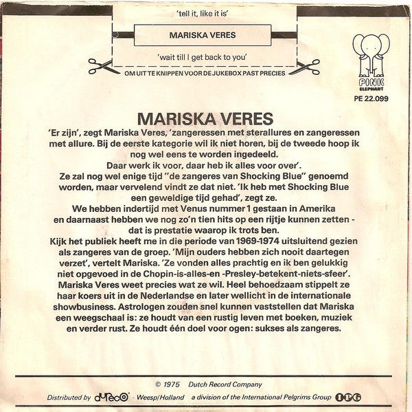 Mariska Veres -Tell It Like It Is