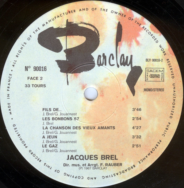 Jacques Brel -2 - La Chanson Des Vieux Amants