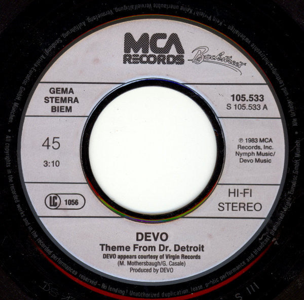 Devo / James Brown -Theme From Doctor Detroit / King Of Soul