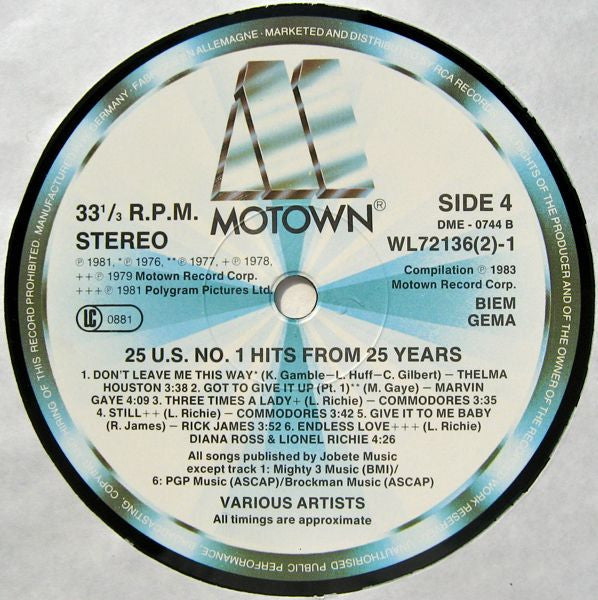 Various -25 U.S. No.1 Hits From 25 Years