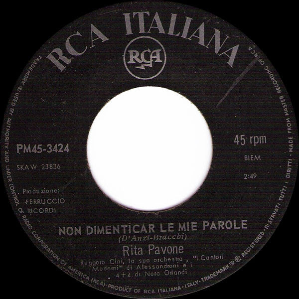 Rita Pavone -Non Dimenticar Le Mie Parole