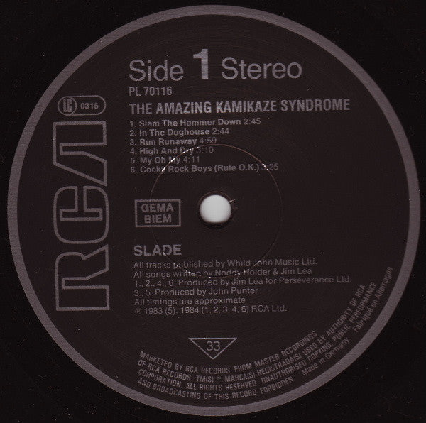 Slade -The Amazing Kamikaze Syndrome