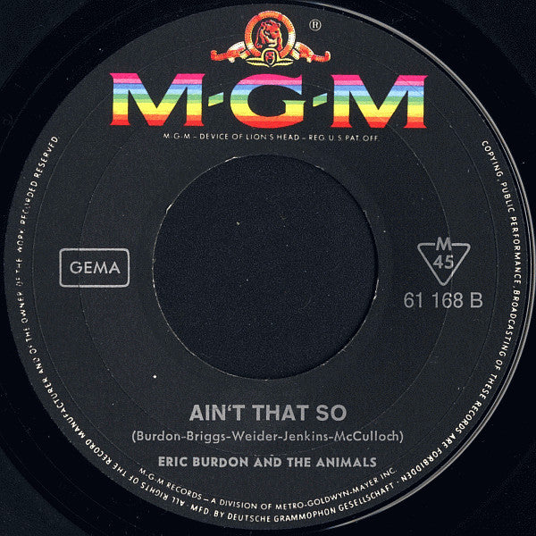Eric Burdon And The Animals* -Monterey / Ain't That So