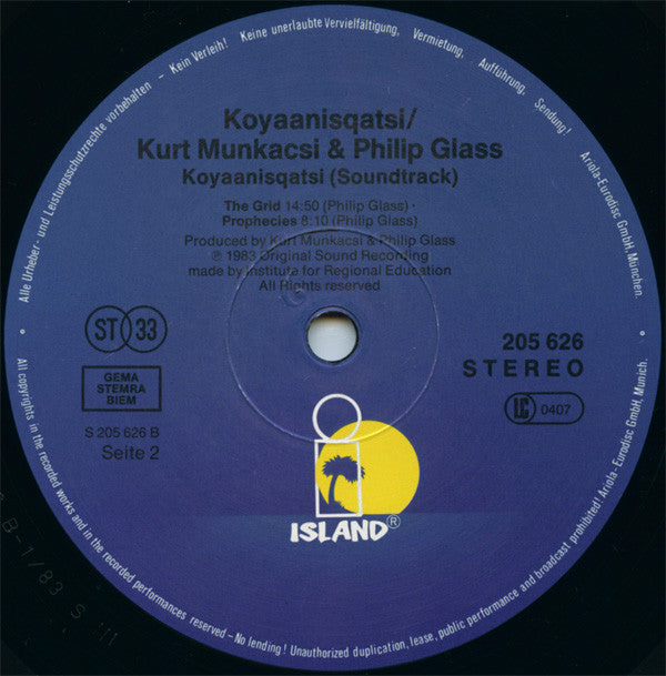 Philip Glass -Koyaanisqatsi (Original Soundtrack Album From The Film)